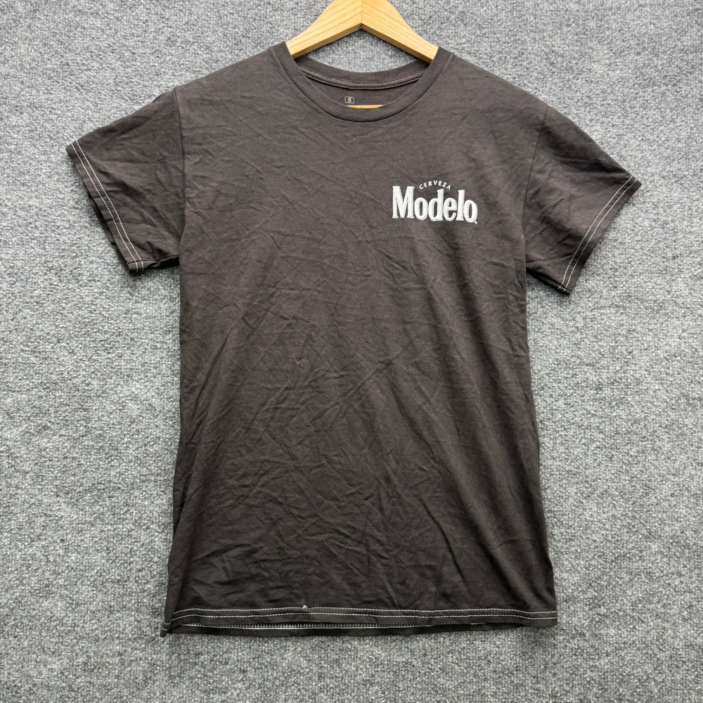 Modelo Graphic T-Shirt Men's‎ Size S Black Short Sleeve Contrast Stitch Tee